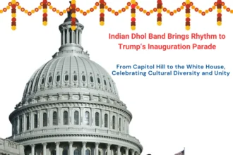 Indian Dhol Band performing at Trump’s Inauguration Parade, celebrating cultural unity and diversity from Capitol Hill to the White House.