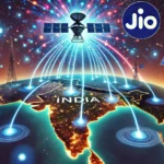 Starlink satellite beams internet over India, showcasing rivalry with Jio's terrestrial network, highlighting futuristic connectivity and competition