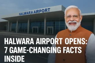 PM Modi to inaugurate Halwara Airport terminal on July 27; new image shows terminal with Modi and bold headline about 7 game-changing facts inside.