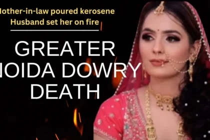 Noida dowry killer case: symbolic image of bride with fire background highlighting Greater Noida dowry death tragedy.